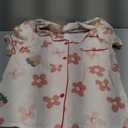 Hupohoi Big Girls Button Down Pajama Set 3pcs Short Sleeve Long Pants with Shorts Crepe Wrinkled Fabric Sleepwear Nighty 12M