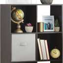 Whitmor 6 Cube Bookcase, 3 Tier Stackable MDF Bookself, Open Storage Display Organizer, Storage Cabinet for Living Room, Bedroom, Home, Office, 23.7" L x 11.7" W x 35.2" H, Espresso