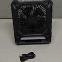 Solar Fan with LED Lantern - Battery Powered with Solar Panel, 90 Adjust, 3 Speed & Timer, 20Hrs Cooling, Rechargeable Battery Operated, Solar Powered for Camping Outdoor Fishing Travel RV Hurricane (Black)