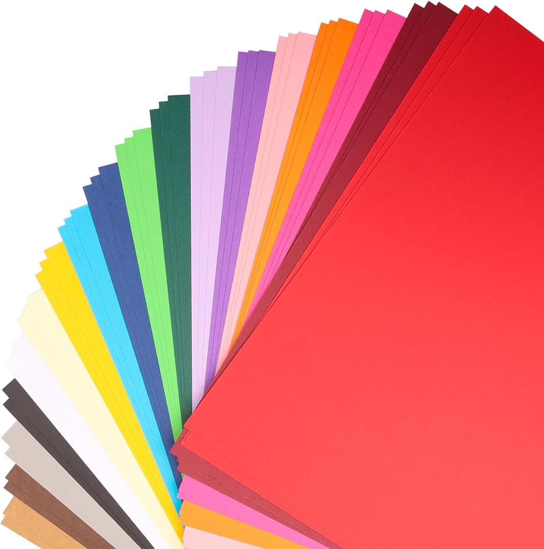 50 Sheets Colored Cardstock 300 GSM/110 LB A4 Colored Paper in 18 Rainbow Colors 8.5" x 11" Colored Card Stock for Card Making Paper Crafts and School