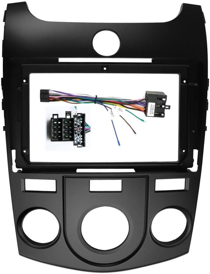 Fits for KIA Forte Cerato 2008-2013 Manual AC Black Car Radio Stereo Fascia Frame Double DIN 9 inch Dash Installation Mounting Kit