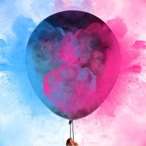 Nibana 36 Inches Gender Reveal Balloons - Come with Pink, Blue Powder and 3 Jumbo Black Balloons