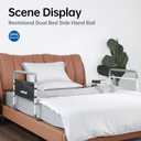Dual Bed Side Hand Rail, Bed Assist Rail Adjustable Medical Hospital Assistive Devices Bed Rails for Elderly Adults, Fits Queen, Full & Twin Beds