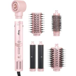 L'ANGE HAIR TurboStyle All-in-One Air Styling & Drying System | 5-in-1 Attachments with Auto-Wrap Curlers & Volumizing Brush | Fast-Drying Brushless Motor Dryer | Dual Voltage | All Hair Types (Blush)