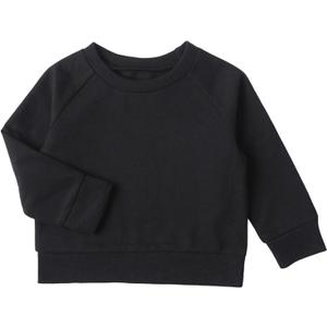 DEFAHN Toddler Baby Pullover Sweatshirt, Long Sleeve Infant Boy Girl Crewneck Active Tshirts 9-12 Month, Black