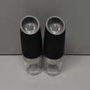 Battery Operated Salt And Pepper Grinder Set with LED Light, Automatic Electric Gravity Salt And Pepper Shakers Set, Each 6 AAA Batteries Needed, Adjustable Roughness, 2 Pack (Black)