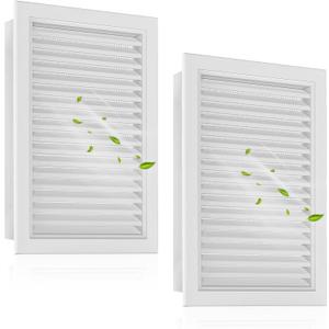 2-Pack Paintable Gable Vents - 12" x 18" Aluminum with Screen, Maximize Ventilation in Attics and Sheds, Vent Opening: 10" x 16" (White)