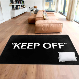 Keep Off Area Rug Black Modern Large Carpet Non-Slip Floor Mat for Living Room Bedroom Desk Wood Floor Playroom Home Decoration Rugs 5' x 7'
