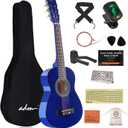 ADM Beginner Acoustic Classical Guitar 30 Inch Nylon Strings Wooden Guitar Bundle Kit for Kid Boy Girl Student Youth Guitarra Online Lessons with Gig Bag, Strap, Tuner, Extra Strings, Picks,Blue