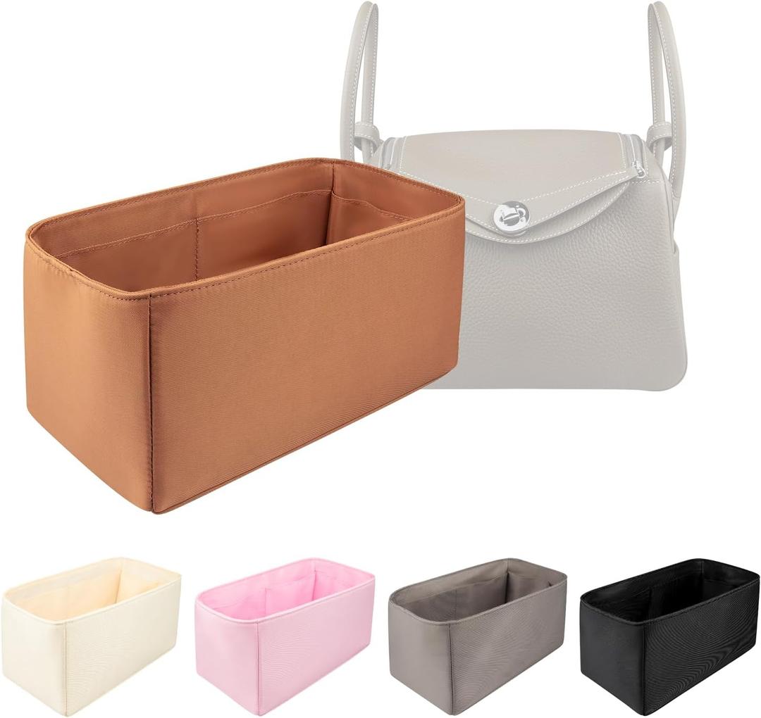 Organizer Insert for Lindy 19/26/30/34/45, Nylon Inner Bag Organiser(Size: LD34, Brown)