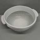 YBM HOME Deep Plastic Strainer Colander with Handle Made of Food Safe BPA-Free Plastic - Durable and Dishwasher Safe - Use for Pasta, Noodles, Spaghetti, Vegetables and More (1, White)