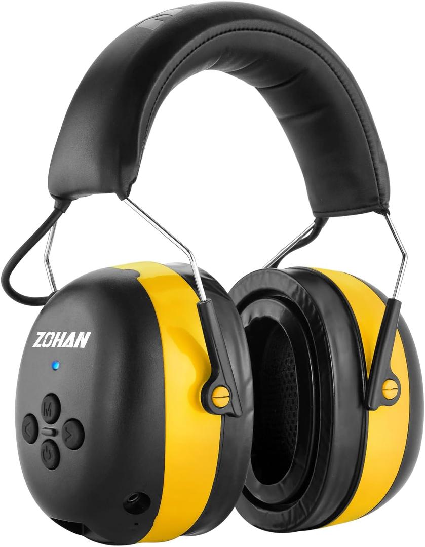 ZOHAN EM037 Bluetooth Hearing Protection,30dB SNR Noise Reduction Headphones with 1500mAh Rechargeable Battery