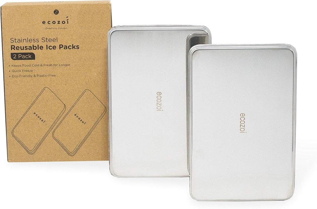 ecozoi Stainless Steel Lunch Chillers - Ice Packs for Lunch Bags, Lunch Boxes, Bento Boxes and Coolers