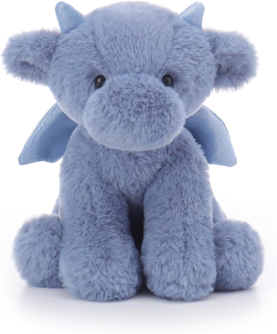 Apricot Lamb Dark Blue Dragon Stuffed Animals for Kids, Soft Cute Plush Toys for Baby Girl and Boy, 8 Inches (Small)