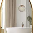 ANDY STAR 20x28’’ Brushed Gold Arched Mirror, Small Arch Wall Mirror, Arched Top Rounded Corner Seamless Rustproof Tube Metal Frame Mirror for Bathroom, Entryway, Over Sinks, HD Glass