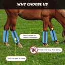 Fly Boots for Horses, Non-Slip Breathable Horse Fly Boots,Comfy Mesh Horse Fly Leggings (Blue)