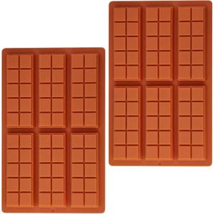 2 Pack Silicone Chocolate Bar Mold 6 Large Cavities, Food-Grade, Non-Toxic & Odorless, Flexible Baking Mold for Homemade Chocolate, Energy Bars, Fudge, Protein Snacks, Soap & More 106.7 in