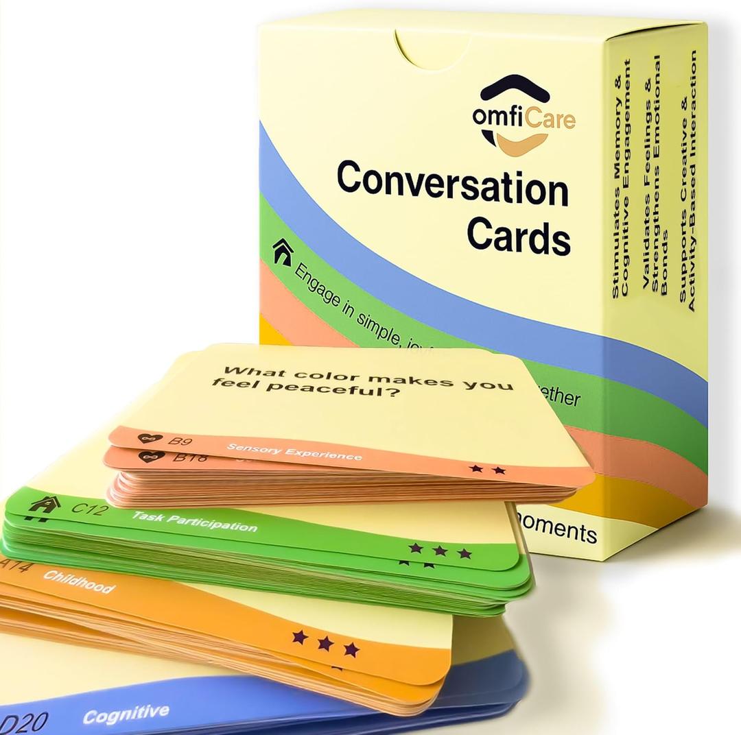 Conversation Cards for Dementia & Alzheimer's - 240 Prompts to Rediscover Their Story & Break Through The Silence | A Bridge to Meaningful Conversation & Joy for Caregivers
