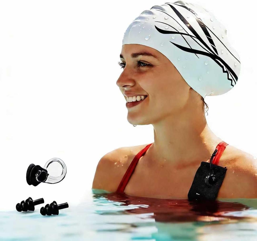 Extra Large Silicone Swim Cap for Long Hair - Odor-Free with 3D Ear Protection, Non-Slip Ultimate Fit for Women & Men Adults