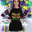 TMSD Women's Mardi Gras St Patrick's Day Sweatshirt Raglan Sleeve Crew Neck Top (Green, S)