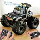 Dual Remote Control RC Car with Magic Gesture Wristband & 40+ Min Play, 1:18 Fully Submersible Waterproof All Terrain 4WD Monster Truck, Amphibious Toy Crawler Gift for Boys Girls Ages 6-12-Black