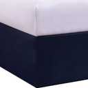 Luxury Hotel Tailored Bed Skirt, Box Pleats, 14 Inch Drop, California King, Navy