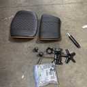 Home Office Chair No Arms with Wheels, Adjustable Height Small Desk Chair, PU Leather Mid Back 360 Swivel Computer Chair, Armless Modern Walnut Chair for Office, Reading Meeting Room(Black)