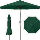9ft Patio Umbrella with Push Button Tilt and Crank,Outdoor Market Table Umbrella UV Protection 8 Sturdy Ribs for Backyard,Garden,Pool,Deck(Dark Green)