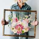 16x20 Floating Frame Double Real Glass Real Teak Wood Floating Picture Frame Gold 18x24 Pressed Flowers Floating Shadow box Frame 16x20