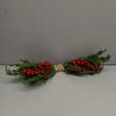 2PCS Artificial Christmas Swags with Norfolk Pine, Red Berries and Pinecones, 24" Christmas Thanksgiving Decorations for Front Door, Mantel, Staircase, Window, Xmas Décor