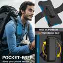 for Samsung S25 Edge Case with HD Tempered Glass Screen Protector, for Galaxy S25 Edge Heavy Duty Phone Case (with Belt Clip-Lake Blue)