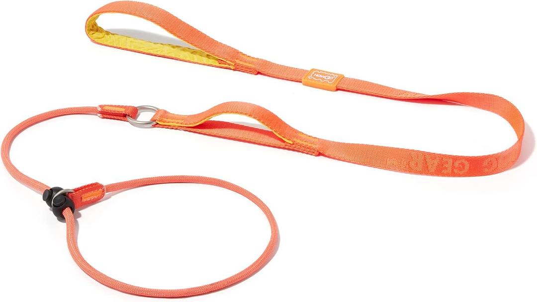 HowGo Slip Lead Dog Leash with Padded Handles | Lightweight Dog Training Leash with 360Swivel Anti-Tangle | Heavy-Duty Lead and Collar for Large Medium and Small, No-Pull Walking (Orange, 5.0FT)