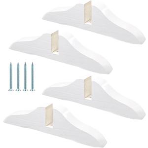 4pcs Folding Room Divider Stand, Folding Privacy Screen Holder Wooden Room Divider Stand with Screws, Heavy Duty Partition Feet for Home, Office, Hotel (4 Color Options). (White)