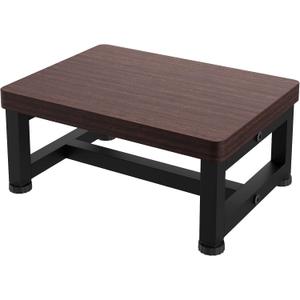 Step Stools for Adults Kids, Heavy Duty Non-Slip Wooden Stepping Stools with 500-LBS Capacity for Bedroom Kitchen Bathroom, Sturdy Bed Steps for High Beds with Rubber Feet, Easy to Assemble, Teak, 15.4"D x 11.8"W x 5.9"H