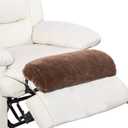 Recliner Leg Rest Cushion with Strap, Memory Foam Under Knee Pillow for Back Sleeping and Foot Elevation, Half Moon Bolster Pillow for Chair, Head, Lumbar Support, 23x9x4in (Brown)