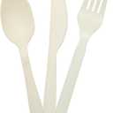 Compostable Cutlery: 24 Count, Disposable Plastic Cutlery Set, Compostable Spoons, Forks, Knives, For Birthday Parties, Wedding, Events, And More