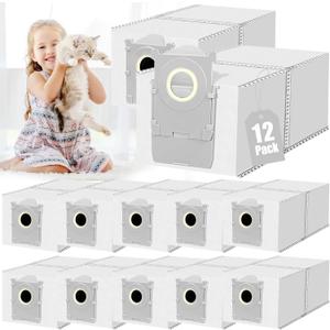 KGC 12 Pack Replacement Dust Bags Compatible with Ecovacs Deebot X9 Pro Omni, X8 Pro Omni, T80 Omni, T50 Pro Omni, T50 Max Pro Omni, T50 Omni, 4L Large Capacity, Disposable Vacuum Cleaner Bags