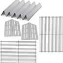 7524 Grill Grates with 17.5 inch flavorizer bar and Heat Deflector Replacement for Weber Genesis Grill Parts 300 Series E-310 E-320 E-330 S-310 S-320 S-330 EP-320 ESP-310 ESP-320 Gas Grills