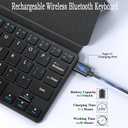 Universal Wireless Keyboards Ultra Light Portable Mini Keyboard with Adjustable Angle Stand & Leather Case,Computer Keyboards Rechargeable Travel Bluetooth Keyboard for iPad Android,Windows and iOS