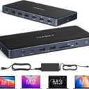 iVANKY 14-in-1 FusionDock Pro 1 for M1/ M2/ M3/M4 MacBook DisplayLink Docking Station with 150W Power Adapter, Triple 4K@60Hz Monitor Mac Air/Pro Dock 3HDMI 2.0, 96W PD, 6 USB, Ethernet SD/TF Audio
