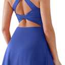 BRXL Built-in Pull Down Shorts and Bra Tennis Dress for Women UPF50+ Athletic Pickleball Workout Sports Active Exercise Golf (Small, Blue)