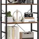 OTK 5 Tier Bookshelf, Tall Bookcase, Office Shelf Storage Organizer, Modern Book Shelf for Living Room, Bedroom, and Home Office, Vintage