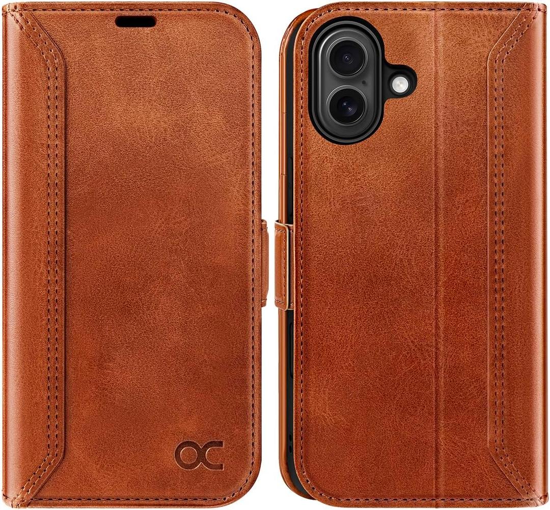 OCASE for iPhone 17 Wallet Case, PU Leather Flip Cover with Card Holder, RFID Blocking, Kickstand, Magnetic Closure, Protective Phone Case for iPhone 17 6.3-Inch 2025, Retro Brown