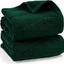 Cotton Bath Towels Set of 2 in Forest Green (Wavy Striped Jacquard) 27.5 x 55, Quick Dry Towel for Bathroom Pool Gym Swim