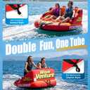 Towable Tubes for Boating - 2 & 3 Person Inflatable Boat Tube with Dual Tow Points, Speed Safety Valve, Heavy Duty Nylon Cover, EVA Foam Pads for Lake & River Water Sports