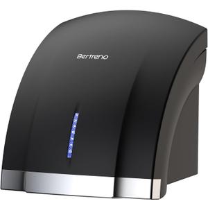 Commercial Hand Dryer Electric Compact Hand Dryer for Bathrooms Commercial 1800W High Speed Hand Dryer with Hot Cold Air and Noise Reduction 110V Silver (Black)