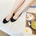 Feversole Women's Round Toe Cute Bow Trim Ballet Flats (7.5)