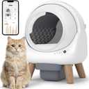 Automatic Litter Box, Self Cleaning Litter Box for Multiple Cats with App Control, Dual Safety Protection, Odor-Free Waste Disposal, Includes Trash Bags, White
