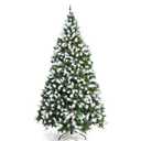 7.5-ft Pre-lit Flocked Artificial Christmas Tree with White LED Lights
