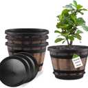 4 Pack 12 Inch Plant Pots,Large Flower Pots for Outdoor